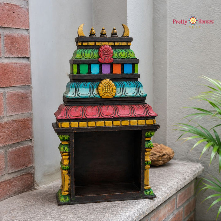 Handcarved Chettinad Gopuram Design Wall Shelf