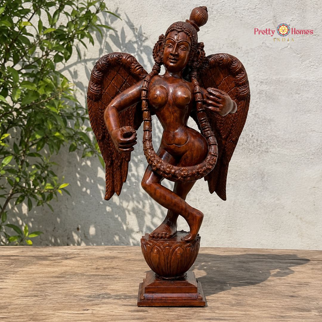 Handcarved Indian Gandharva Angel Table