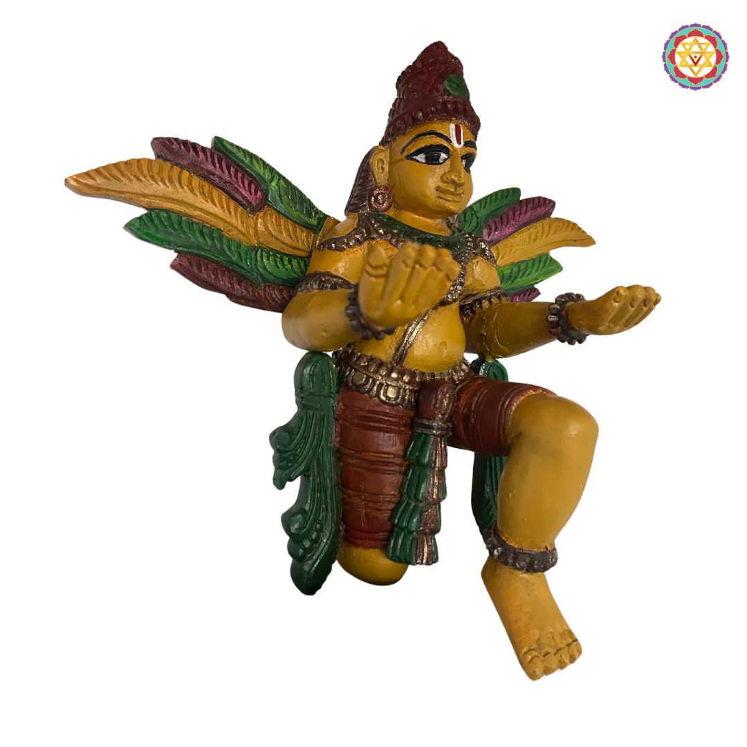 Woodcarved Garuda Sculpture ,Meditation Pose