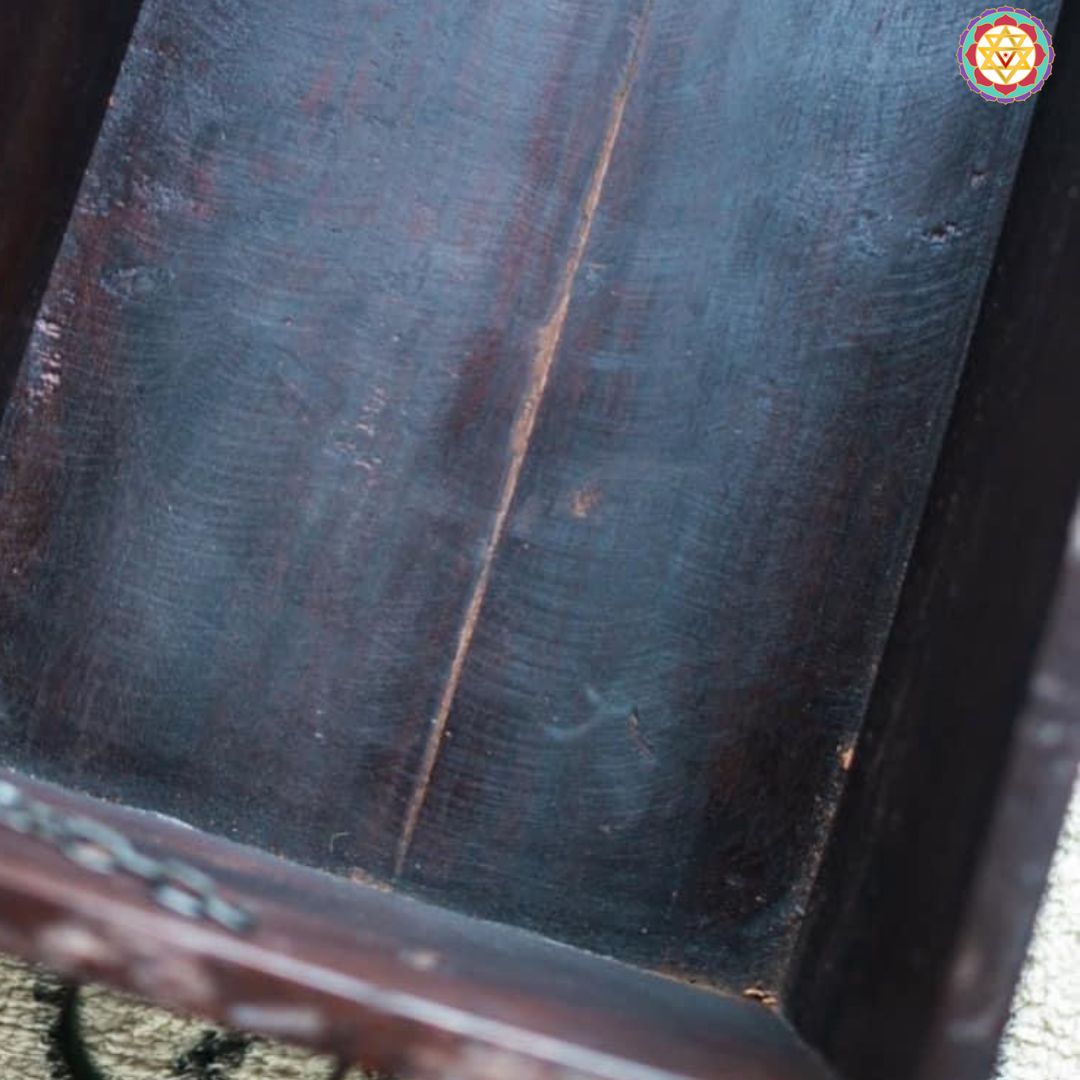 Red and Blue Wooden Chest/Trunk with Brass Work.