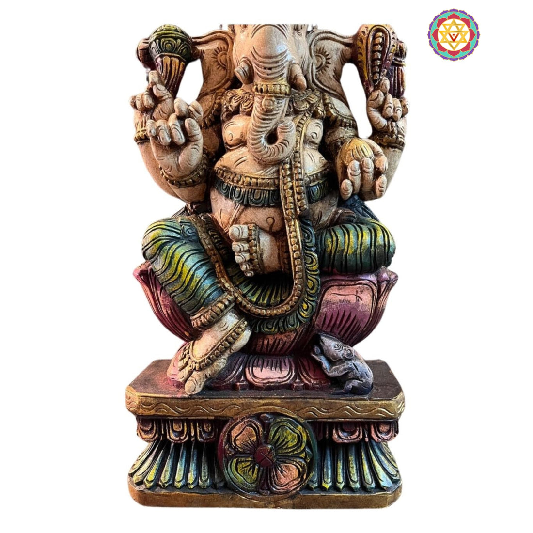 Wooden Ganesha Handcarved Sculpture