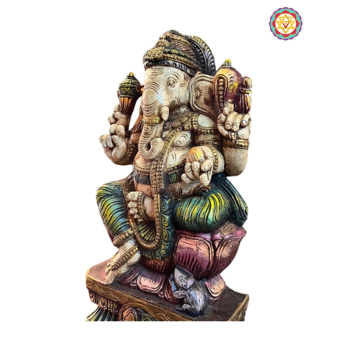 Wooden Ganesha Handcarved Sculpture