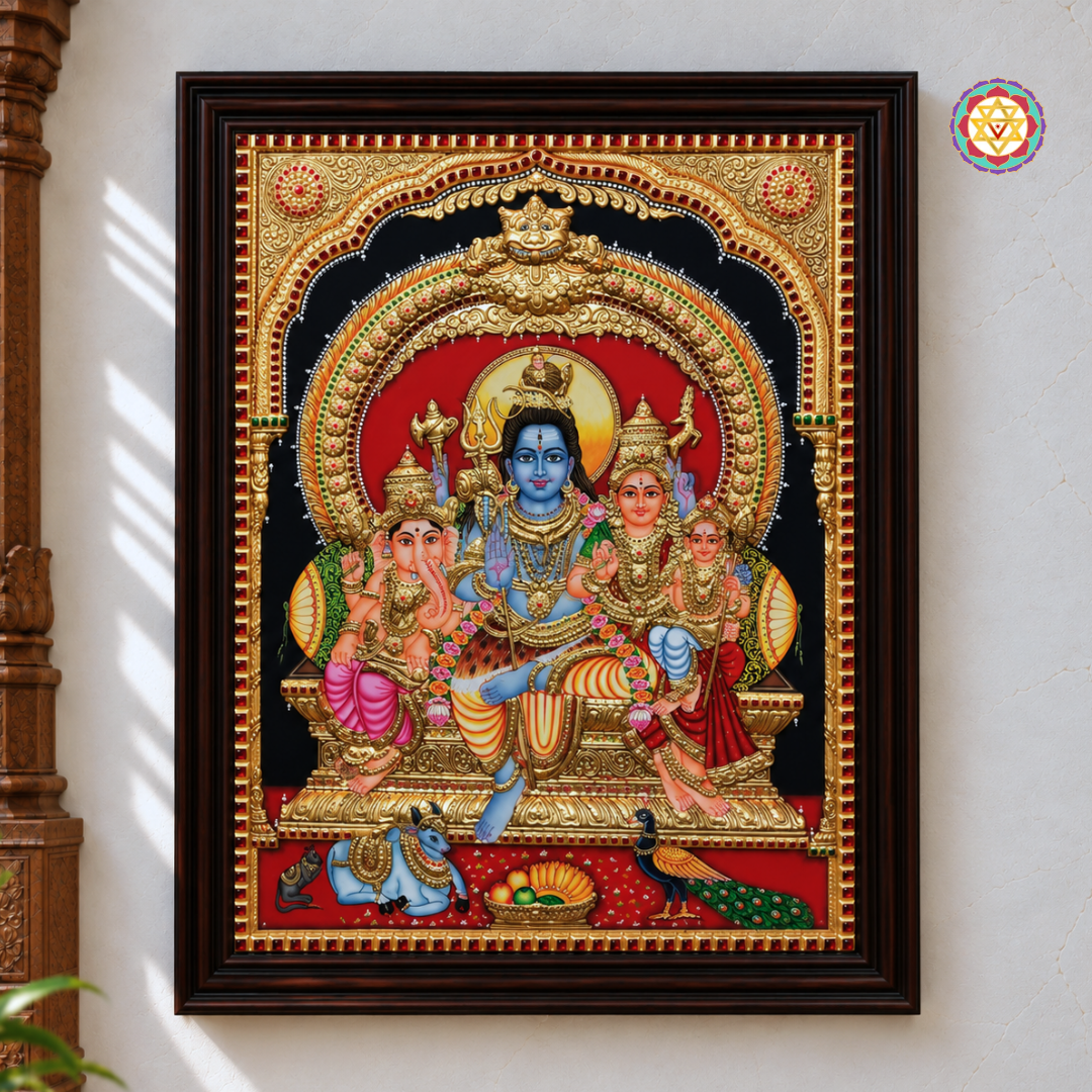 Shiva Parivar Tanjore Painting