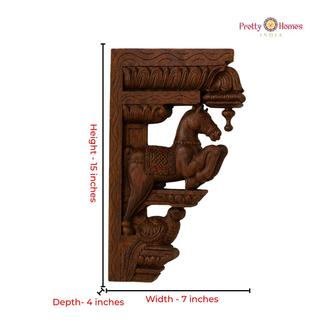 Majestic Flying Horse & Swan Wooden Bracket (single)