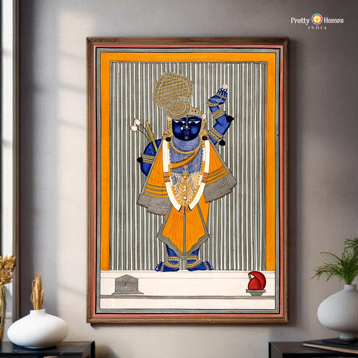 abstract shrinathji pichwai handpainted art