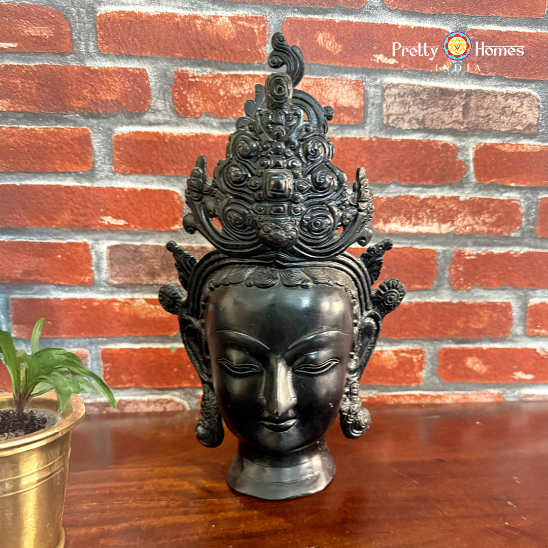 antique brass laxmi tara bust table décor