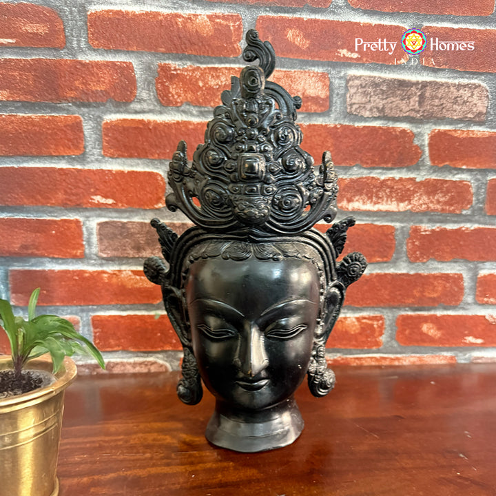 antique brass laxmi tara bust table décor