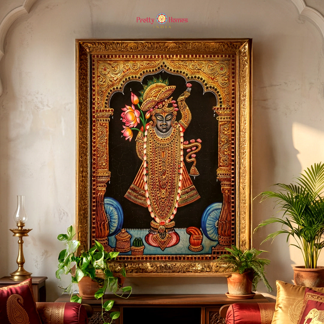 handpainted antique style pichwai painting shrinathji darshan