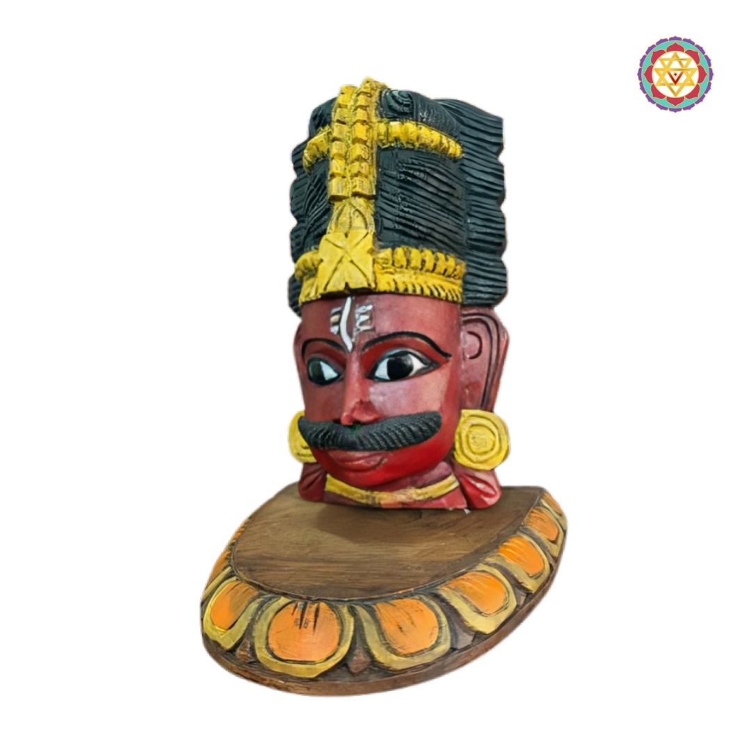 antique wall decor handcarved wooden Shiva statue