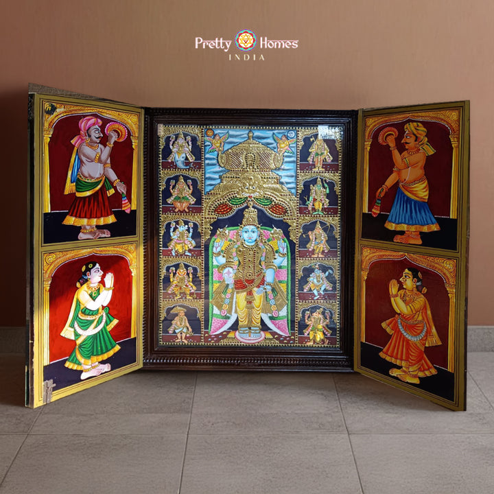 balaji god idol gold foil tanjore painting