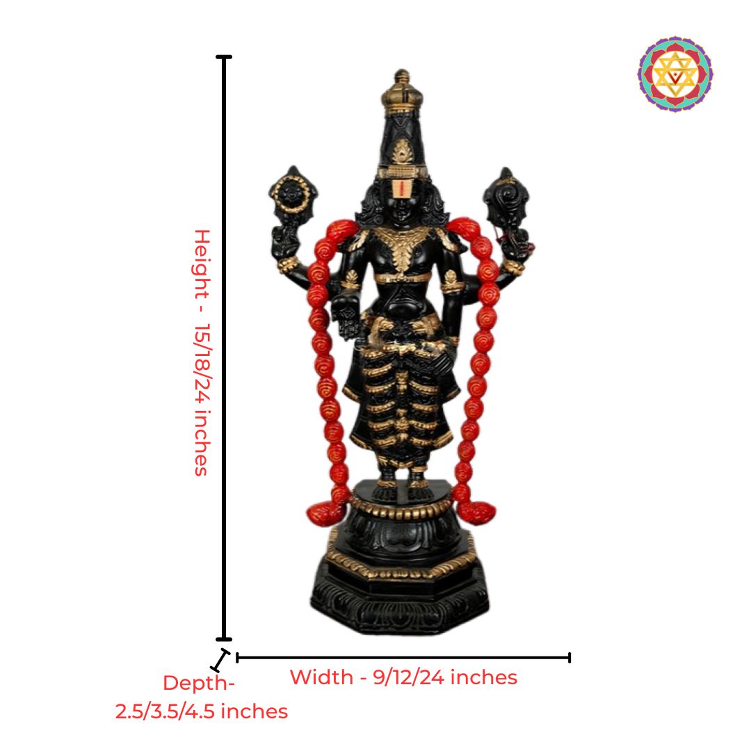 traditional wooden decor kalyana balaji statue intricate detailing