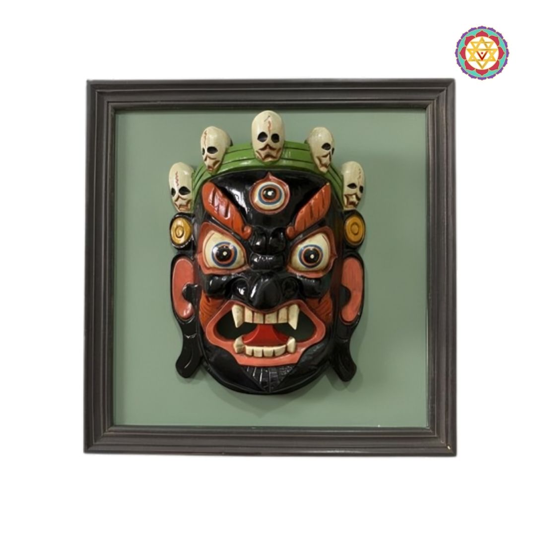 bhairava wall décor large wooden handcrafted mask