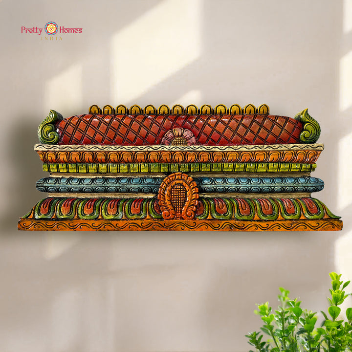 chettinad gopuram wood wall art panel