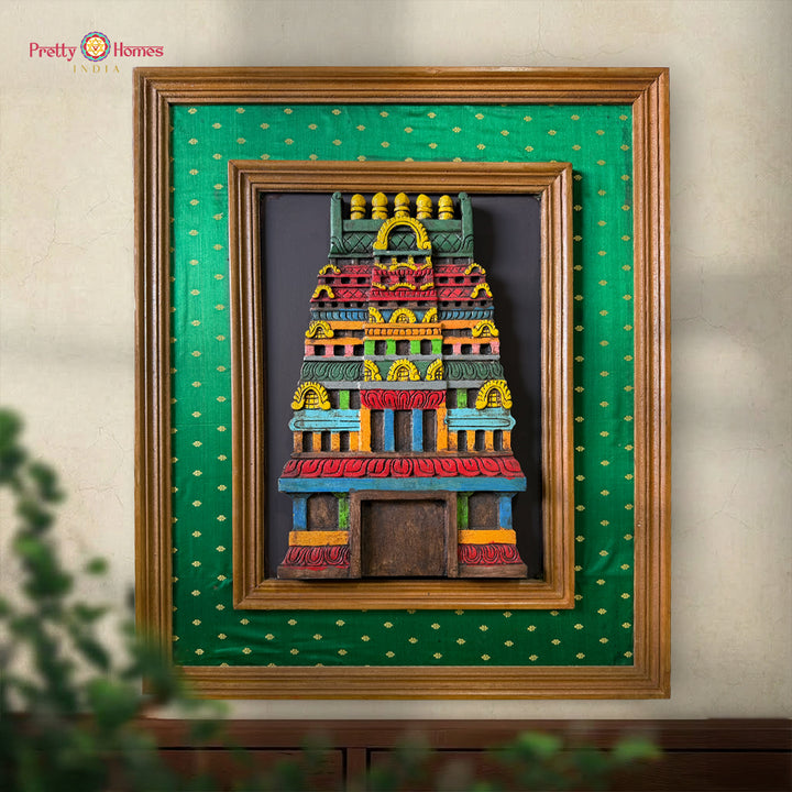 chettinad temple gopuram wooden wall hanging decor