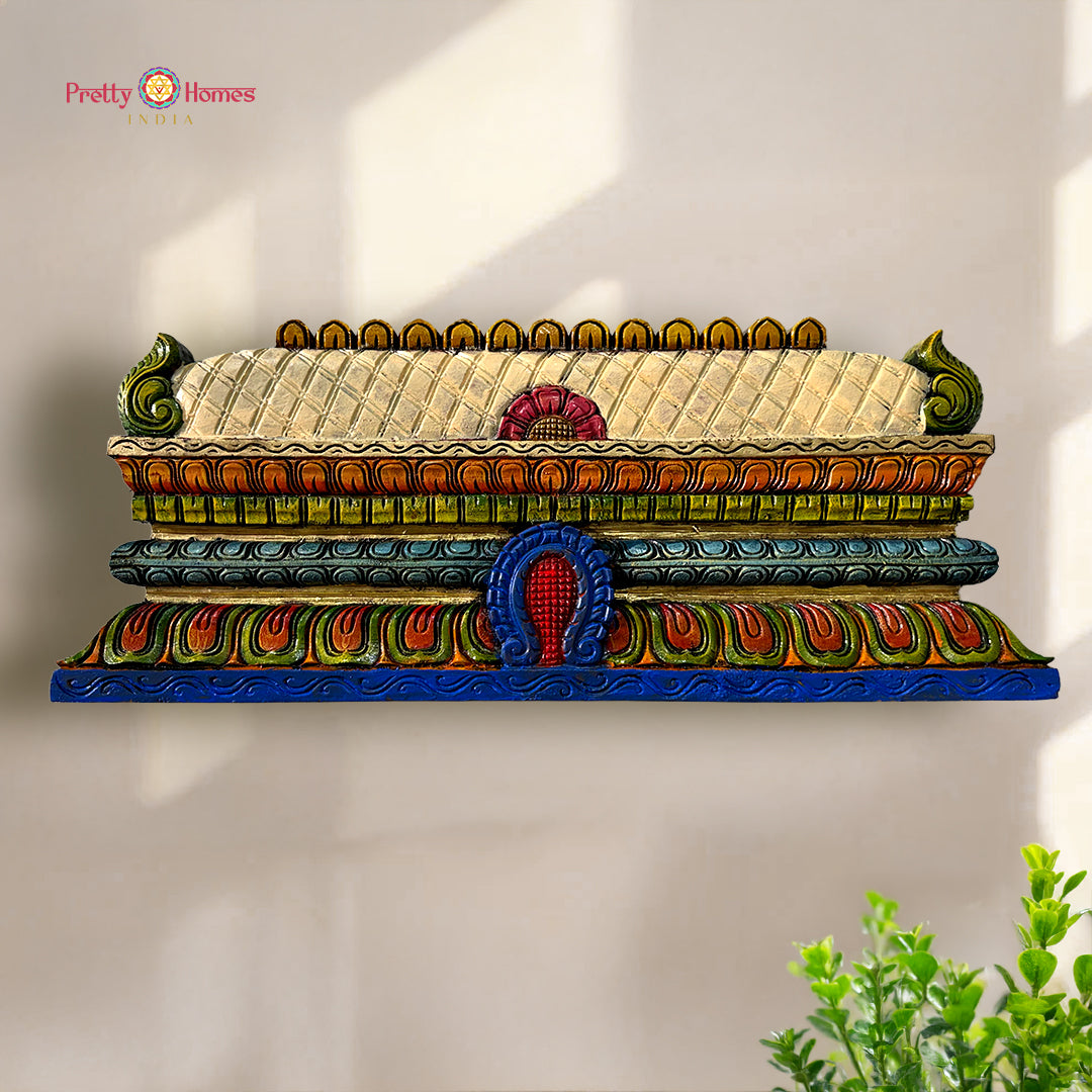 chettinad temple gopuram wood wall decor panel