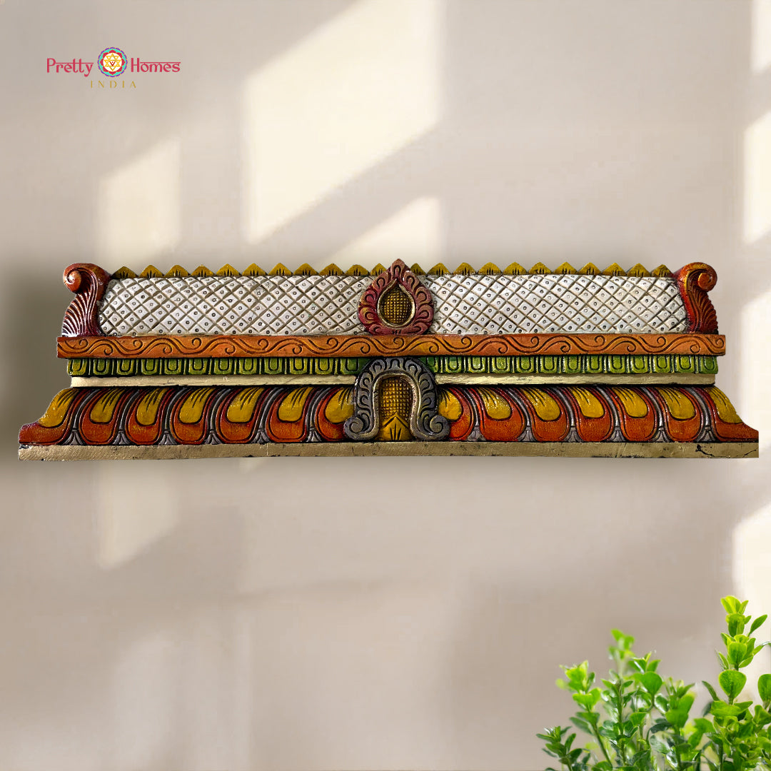 chettinad temple gopuram wood wall decor panel