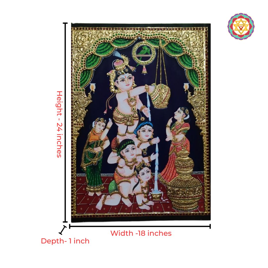 bal krishna god murti traditional gold artwork
