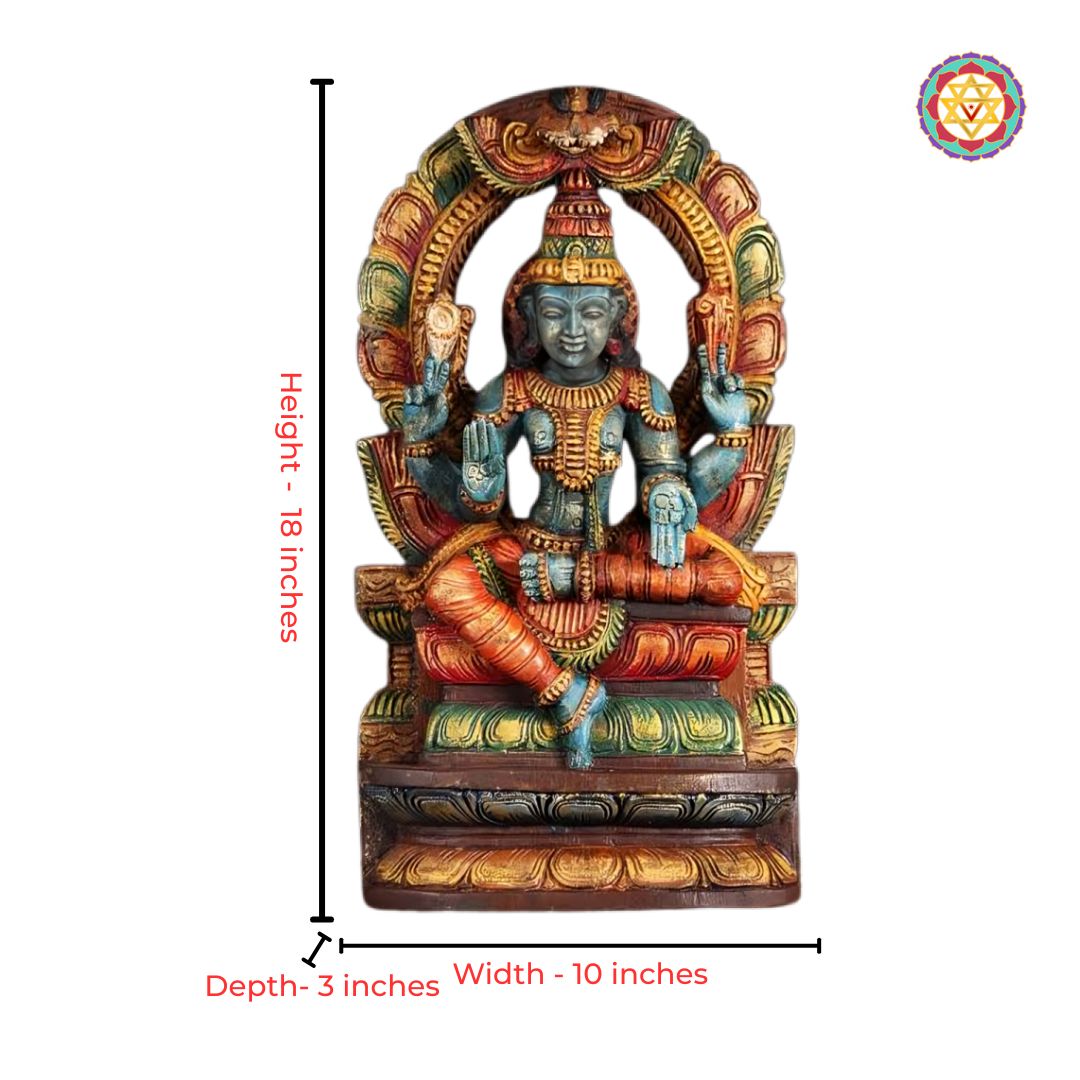 wooden wall hanging panel for pooja room traditional design