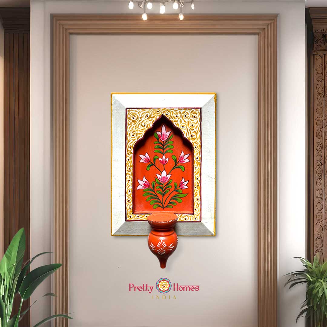 decorative wooden frame with stand handpainted in indian art style