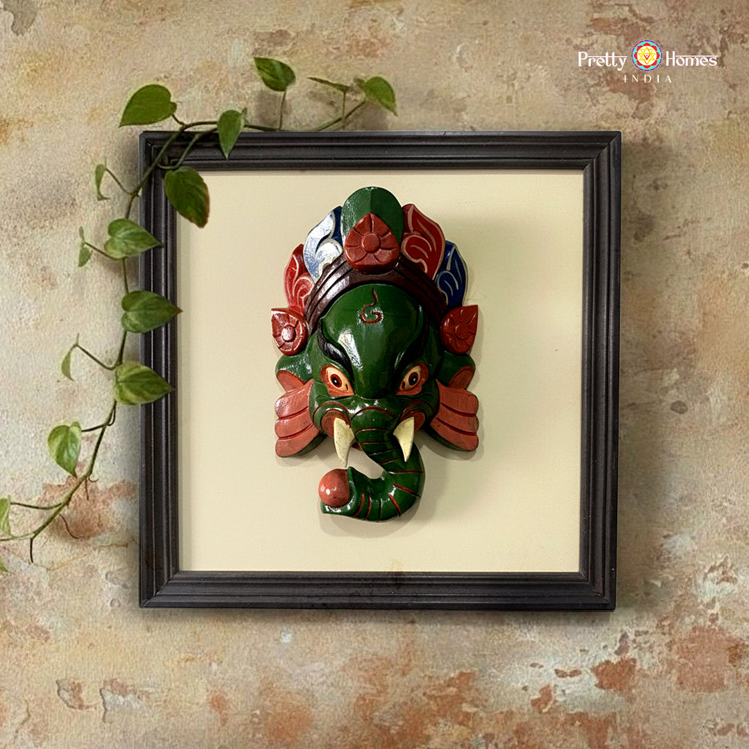 ganesha wall décor large framed sacred art