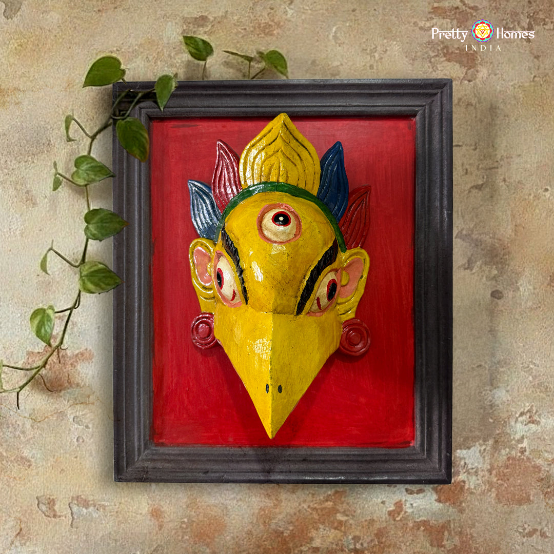 garuda wall décor framed traditional mask