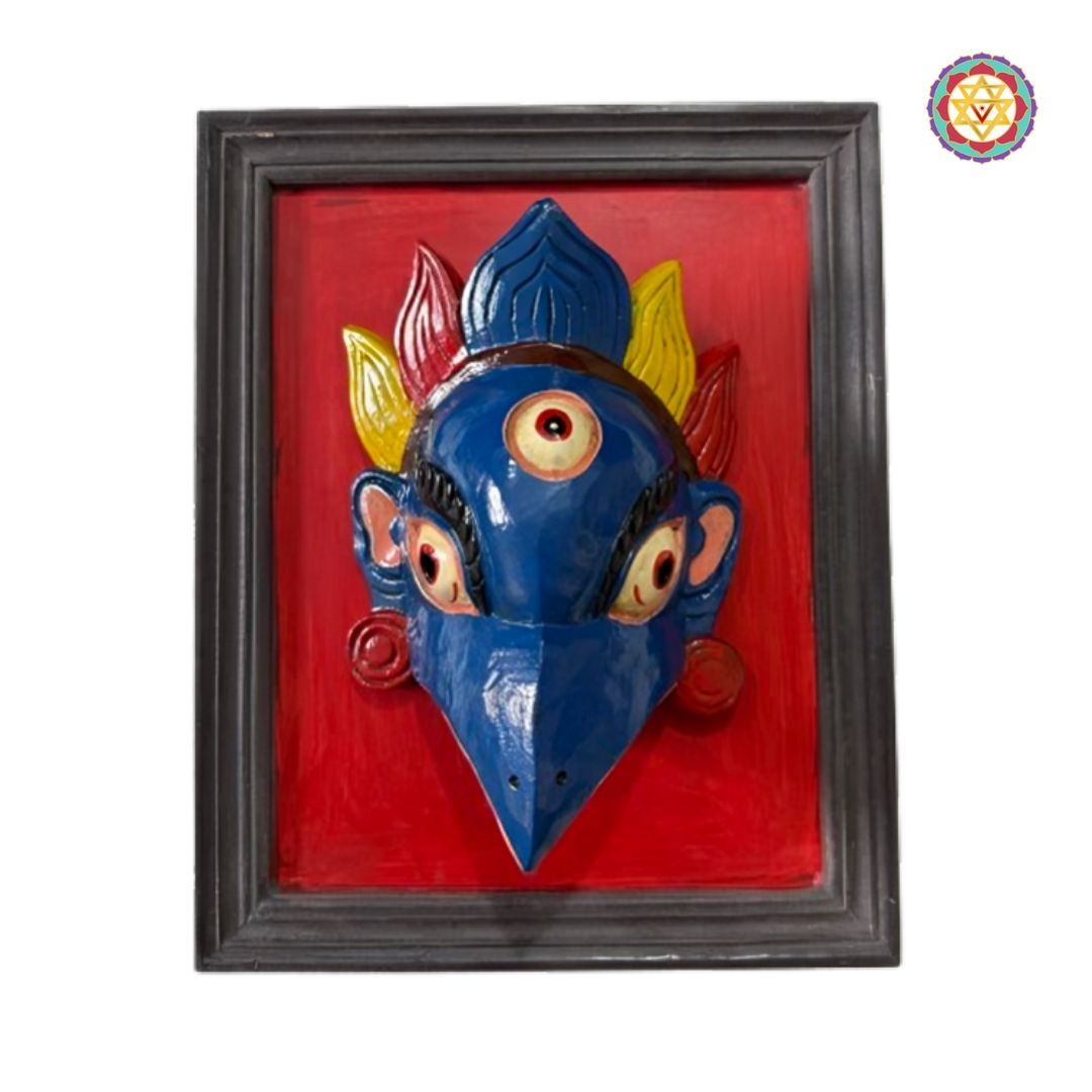garuda wooden wall mask handcrafted sacred art
