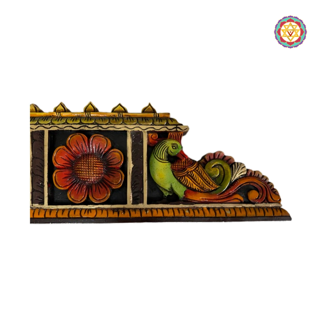 Multicolour peacock wooden wall hanging heritage wall art