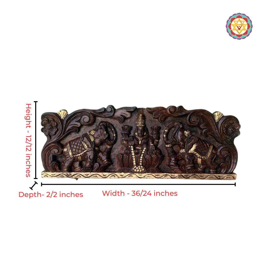 Lakshmi wood wall decor for pooja room and Indian home interiors