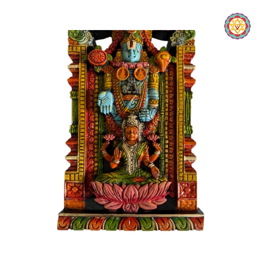 mahogany wood balaji lakshmi god murti