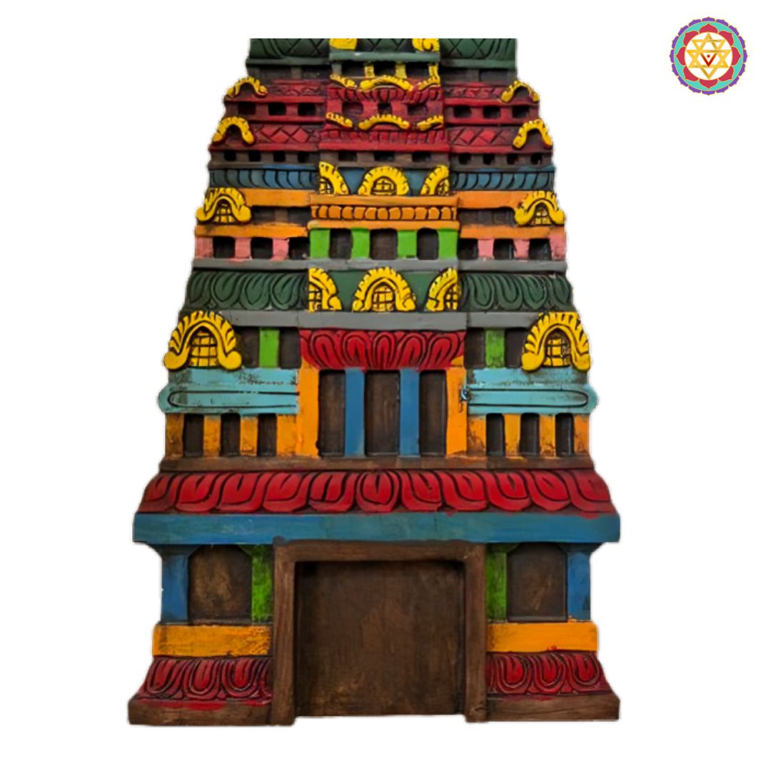 handcarved wooden wall decor gopuram style panel