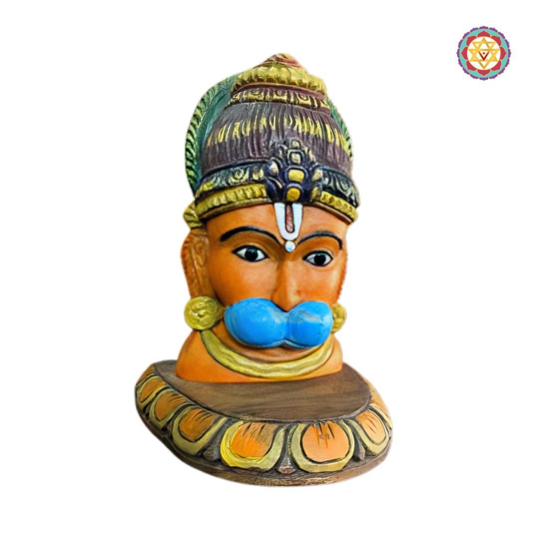 hand carved wooden hanuman statue tabletop decor
