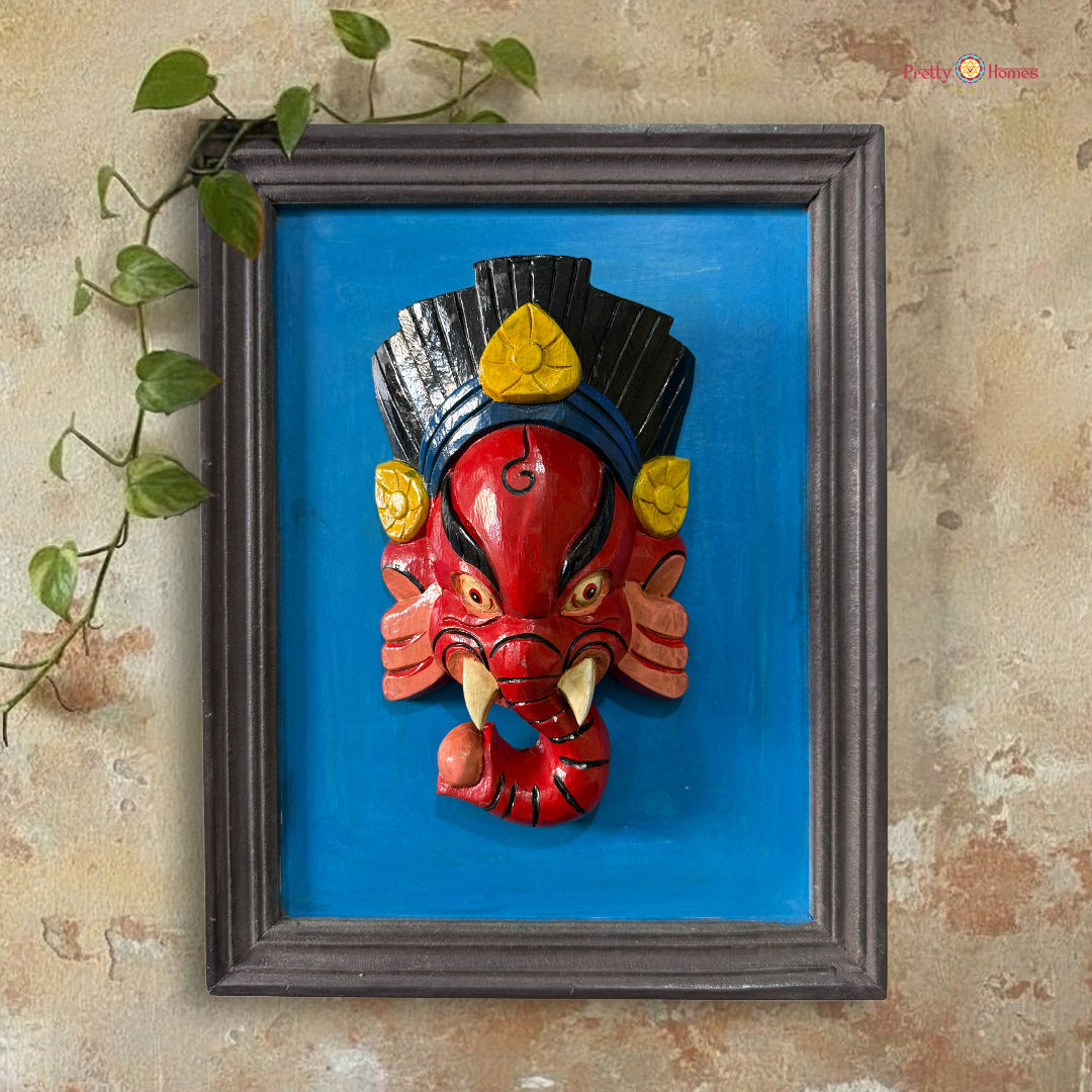 handcrafted ganesha wall hanging handpainted wood