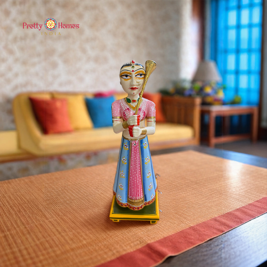 handcrafted home decor items gangaur dolls wooden set