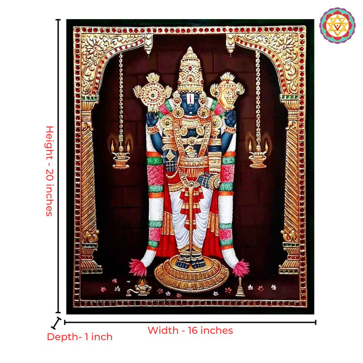 Handcrafted home decor items featuring Lord Srinivasa artwork
