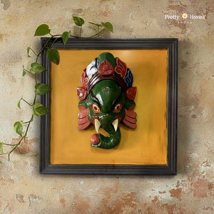 handcrafted ganesha wall hanging large wood art
