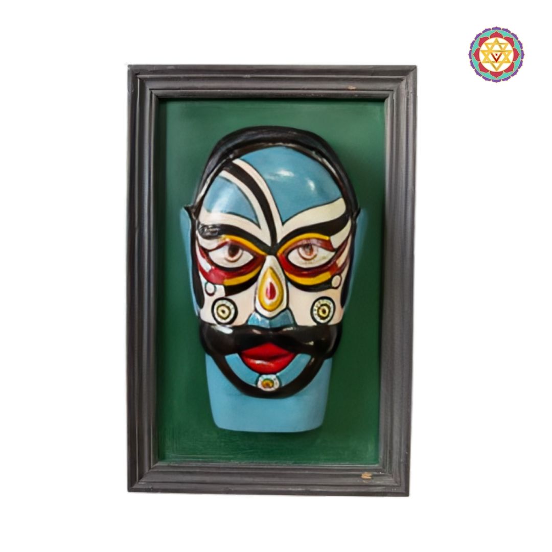 handcrafted theyyam wall mask wooden ritual décor