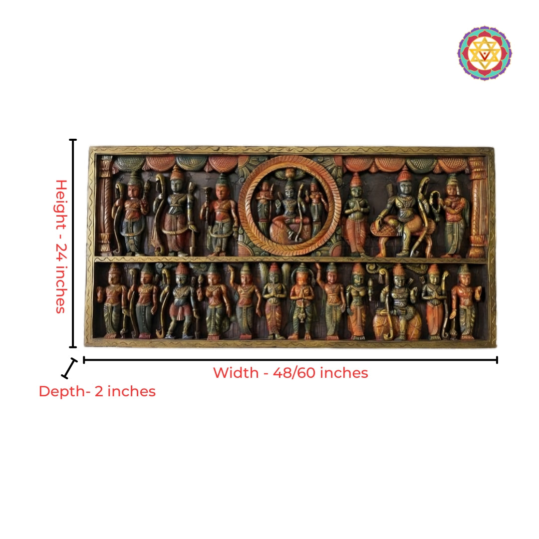 Traditional Indian wood wall art Ramayan