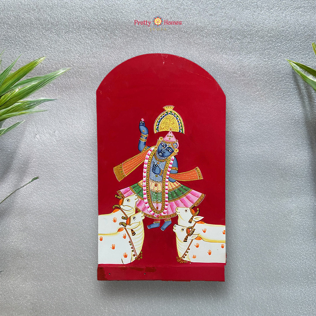 Arch shaped hand painted decorative wall hanging frame ready to hang traditional Indian wall decor