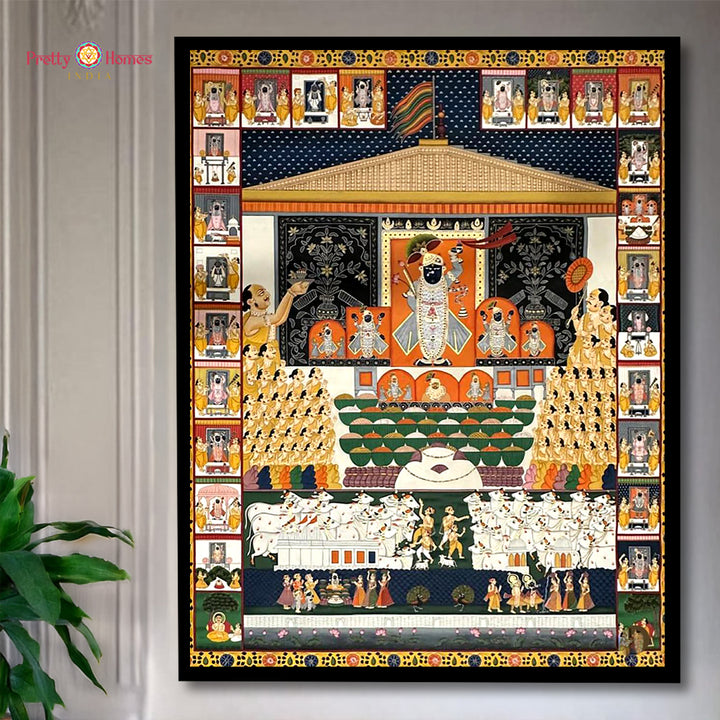 handpainted pichwai annakut swaroop shrinathji art