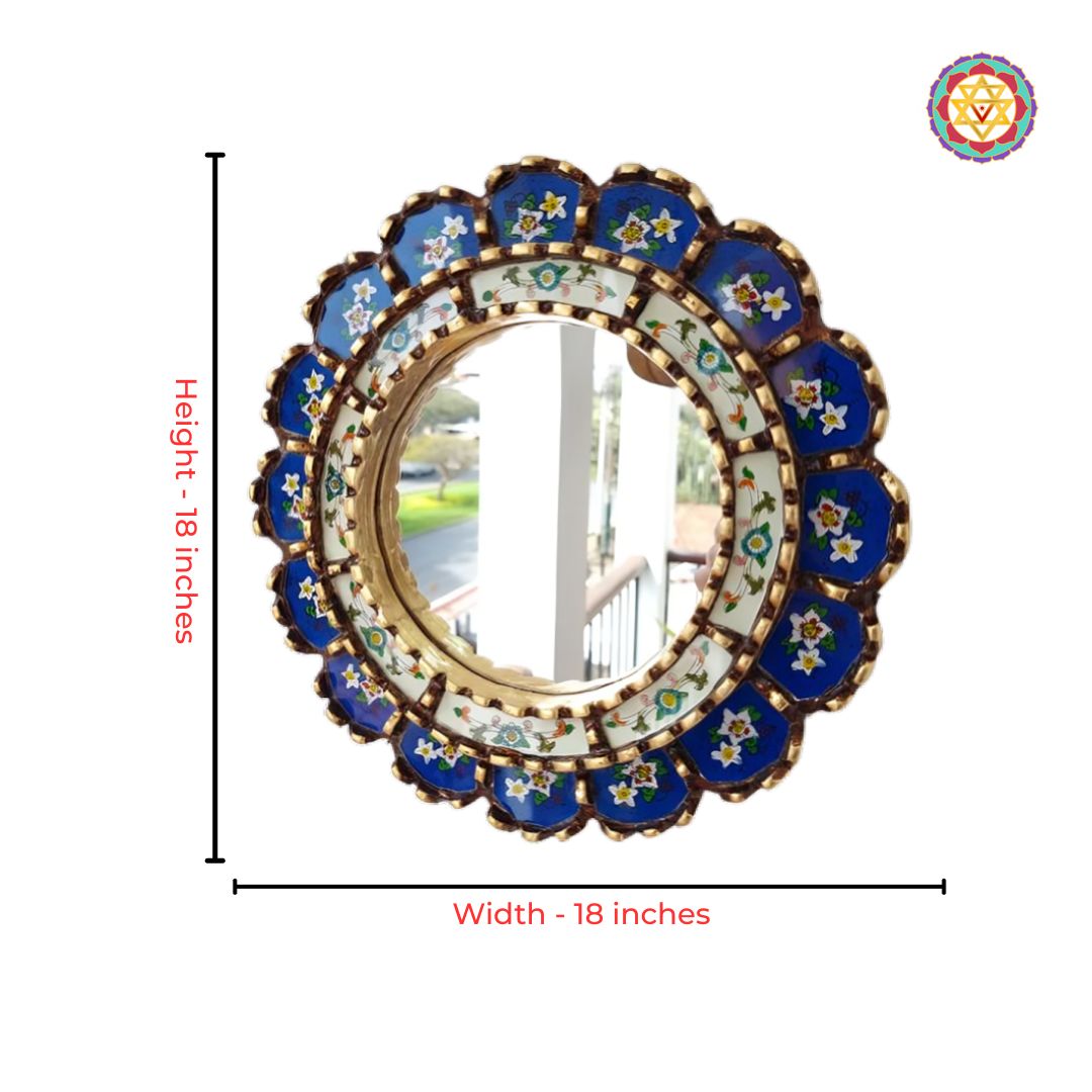 handcrafted indigo mirror modern wooden wall décor
