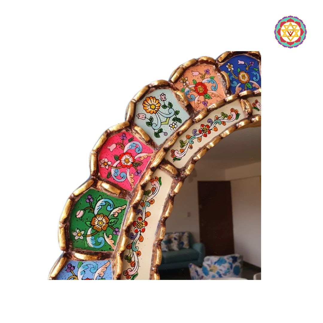 handcrafted multicolour mirror modern wall décor