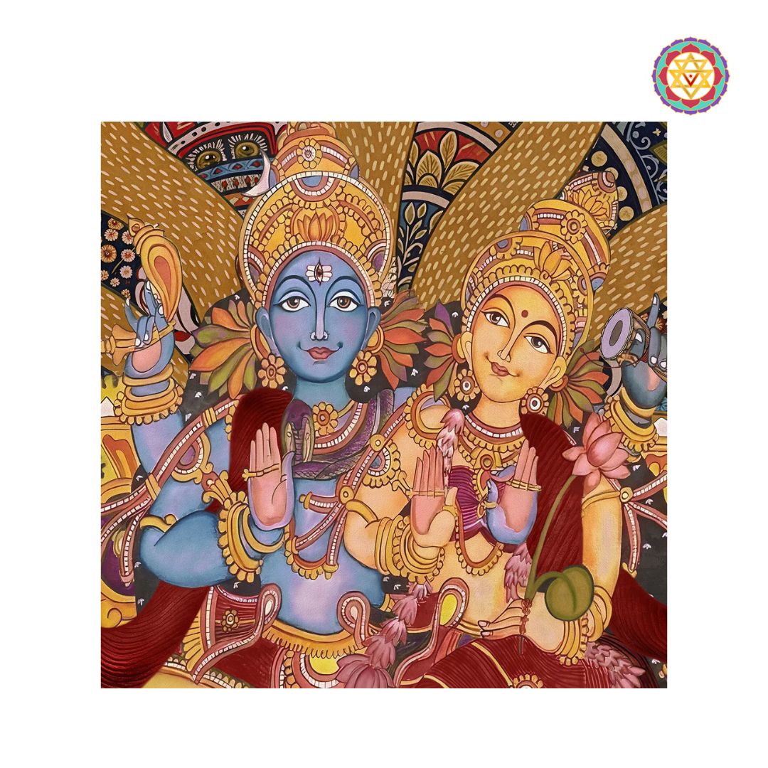 pichwai painting shiva family with traditional detailing