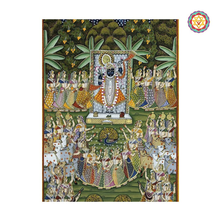 pichwai painting shrinathji darshan raas scene traditional art