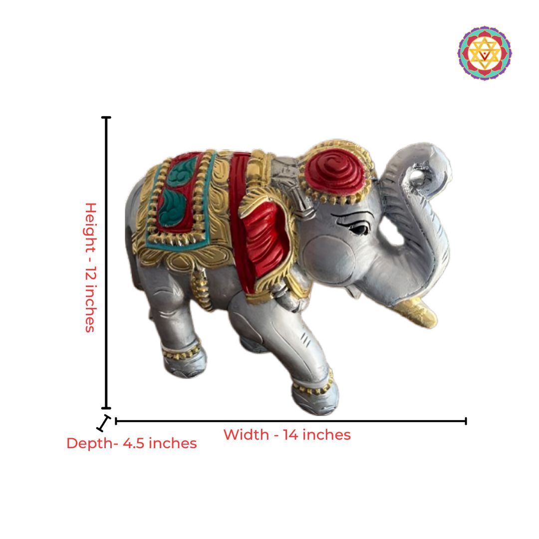 handpainted wooden elephant sculpture festive art