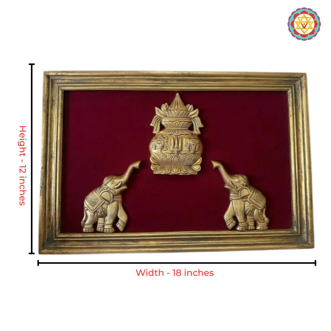 indian home decor brass wall decor kalash elephants