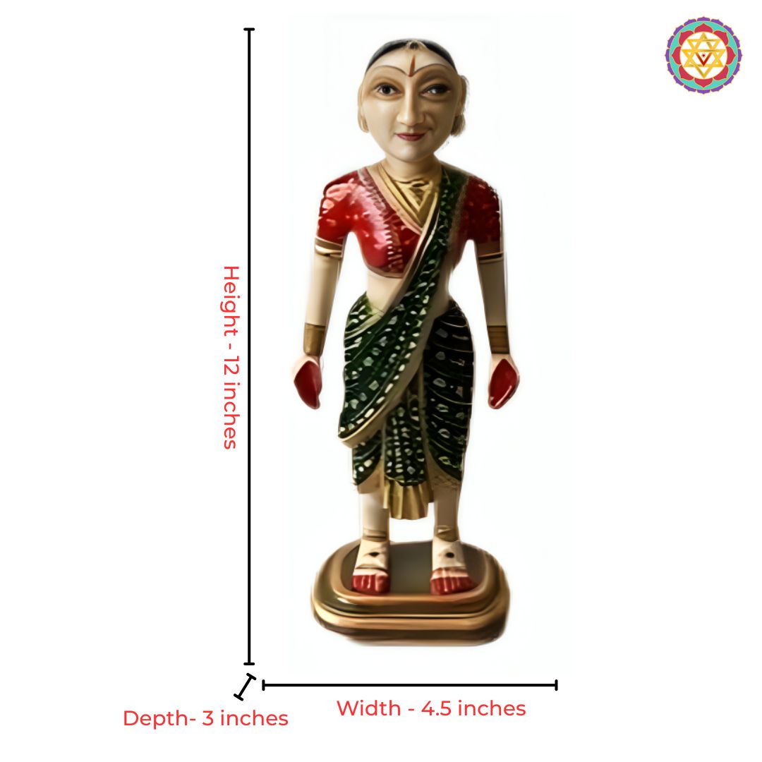 indian home decor wooden sculpture lady figurine