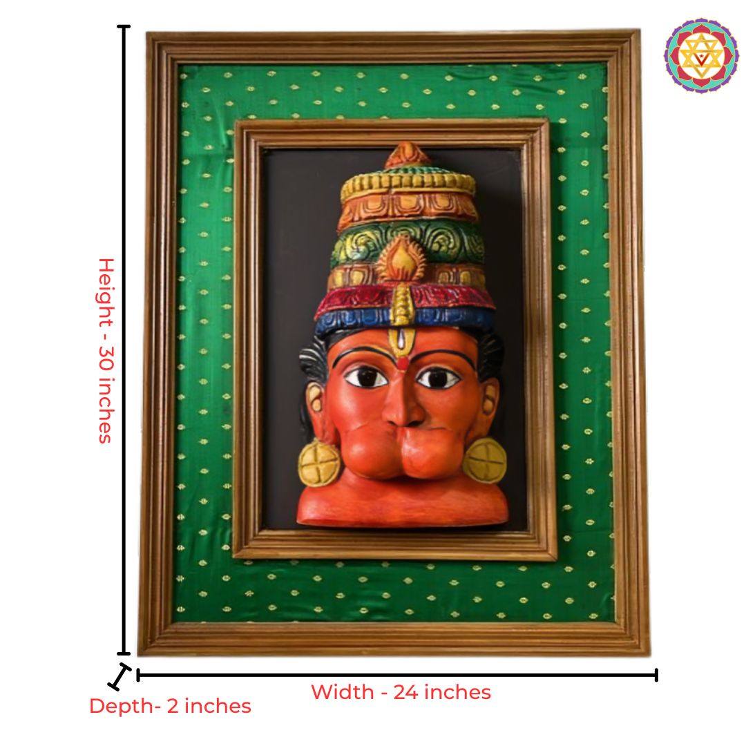 decorative wooden panel hanuman face wall art