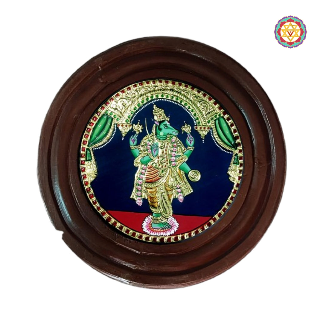 Round Tanjore Wall Art Gold Foil Lord Vishnu Dasavatar