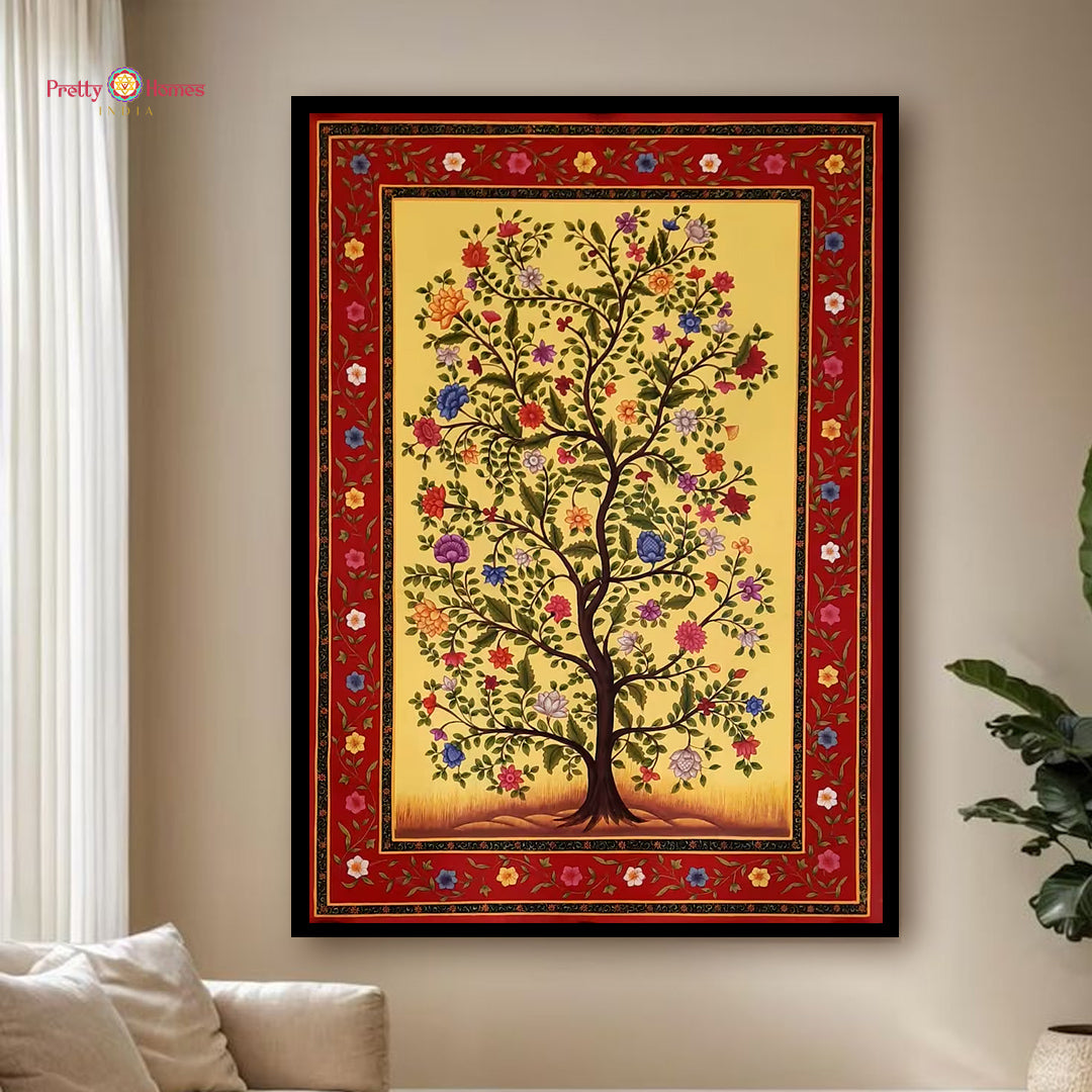 Handpainted Kalpavriksha Pichwai Tree of Wishes artwork