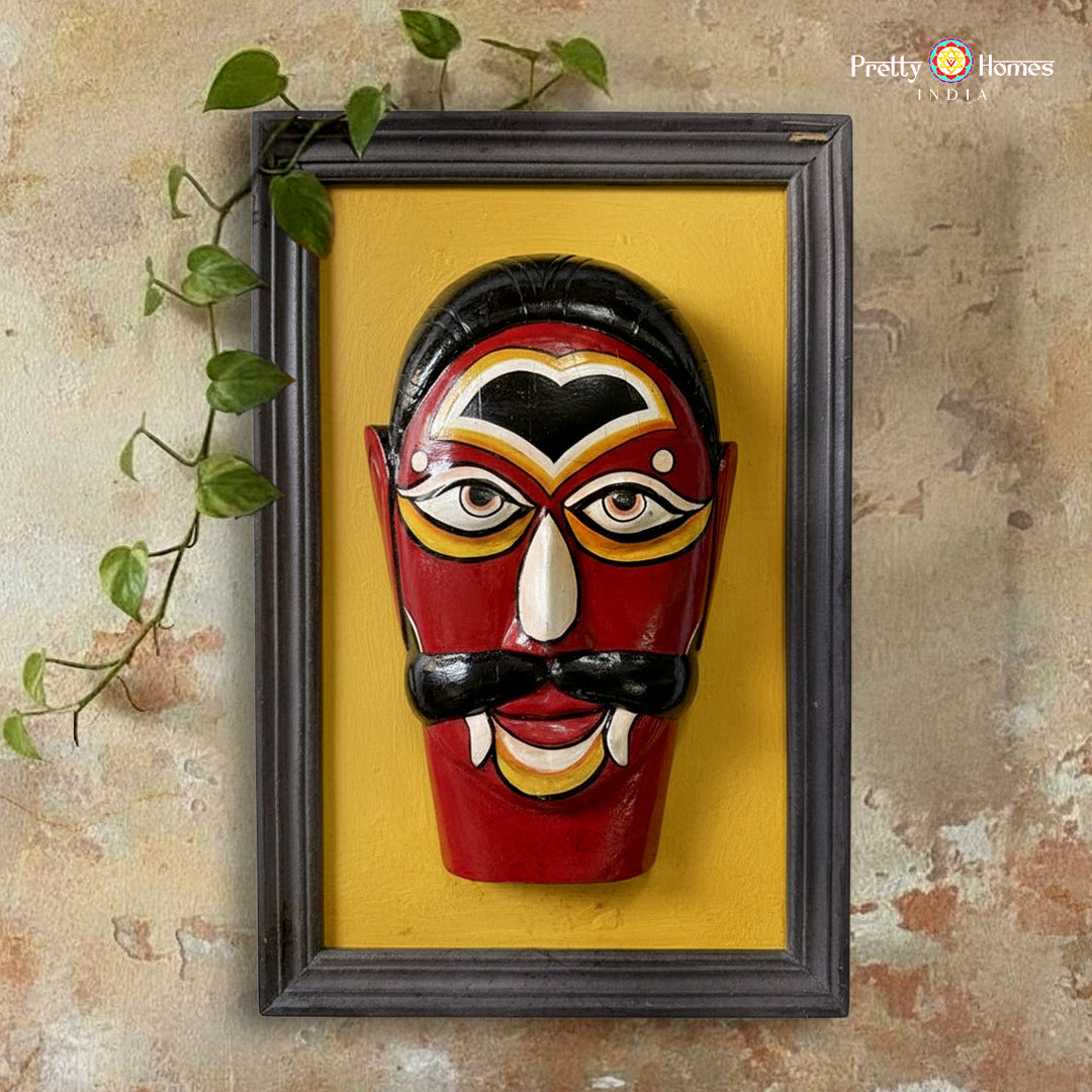 kerala theyyam wall art sacred ritual mask